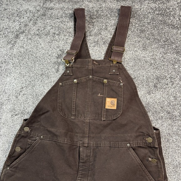 Carhartt Other - Vintage‎ Carhartt Bib Overalls Mens 40x32 Brown Canvas Quilted Insulated R27 DKB